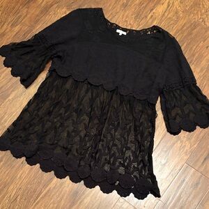 JODIFL Black Lace Blouse